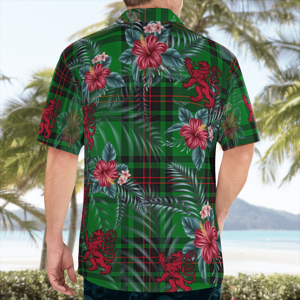 Clan Logie Tartan Scottish Lion Hawaiian Shirt ES94 Logie Tartan Tartan Hawaii Shirt   