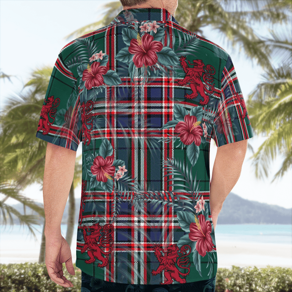 Clan MacFarlane Hunting Modern Tartan Scottish Lion Hawaiian Shirt WK65 MacFarlane Hunting Modern Tartan Tartan Hawaii Shirt   