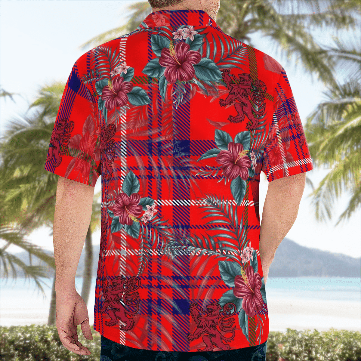 Clan Rose Tartan Scottish Lion Hawaiian Shirt KZ11 Rose Tartan Tartan Hawaii Shirt   
