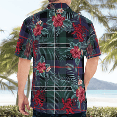 Clan Rose Hunting Modern Tartan Scottish Lion Hawaiian Shirt IP33 Rose Hunting Modern Tartan Tartan Hawaii Shirt   