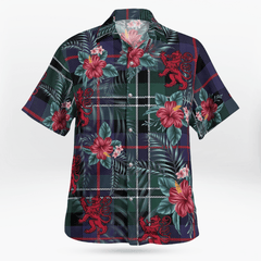 Clan Rose Hunting Modern Tartan Scottish Lion Hawaiian Shirt IP33 Rose Hunting Modern Tartan Tartan Hawaii Shirt   