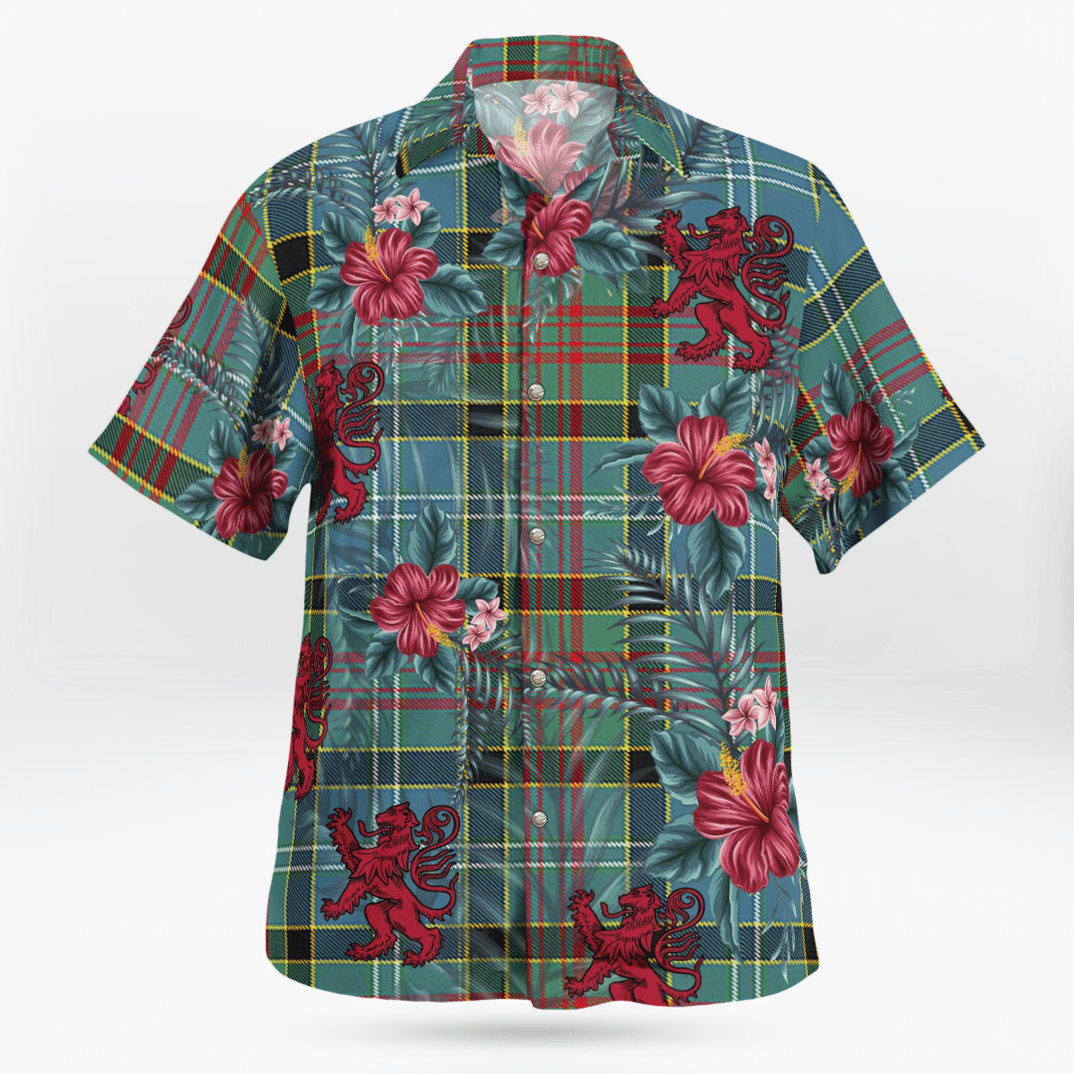 Clan Paisley District Tartan Scottish Lion Hawaiian Shirt DD20 Paisley District Tartan Tartan Hawaii Shirt   