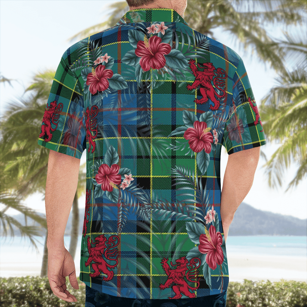 Clan Forsyth Ancient Tartan Scottish Lion Hawaiian Shirt TU44 Forsyth Ancient Tartan Tartan Hawaii Shirt   