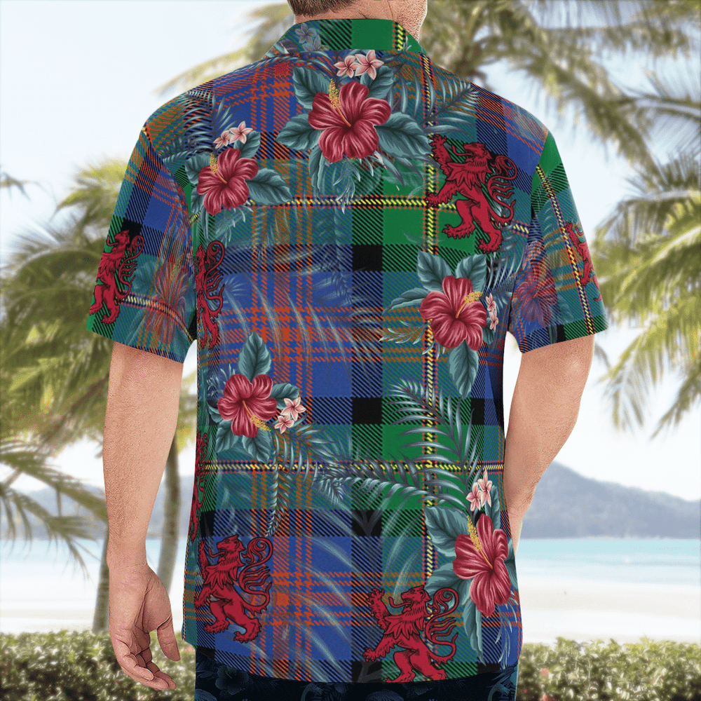 Clan Logan Ancient Tartan Scottish Lion Hawaiian Shirt QX78 Logan Ancient Tartan Tartan Hawaii Shirt   