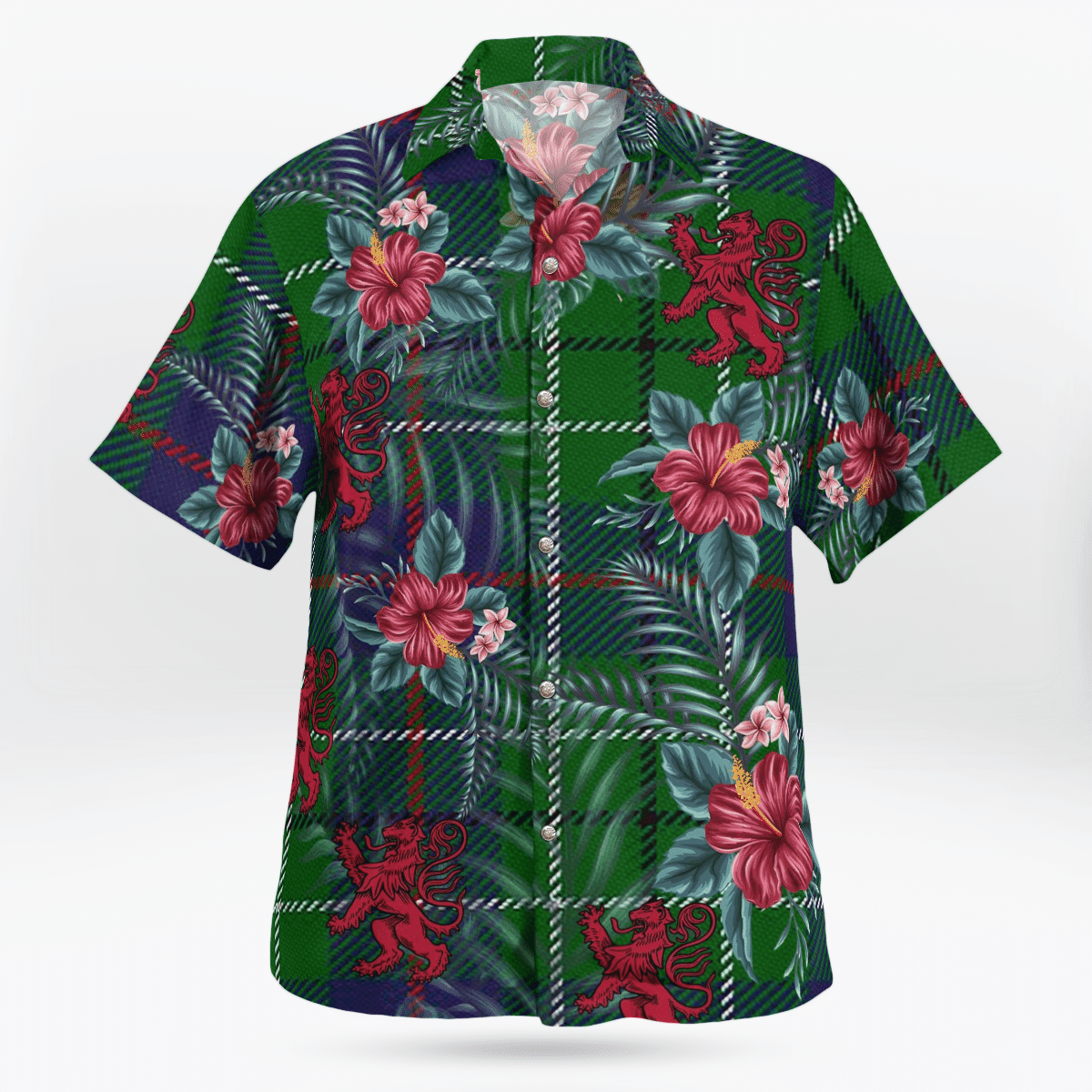 Clan Duncan Modern Tartan Scottish Lion Hawaiian Shirt XU77 Duncan Modern Tartan Tartan Hawaii Shirt   