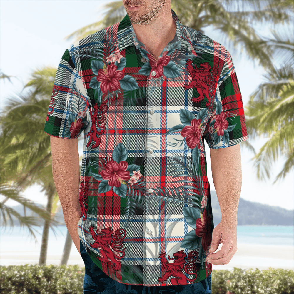 Clan MacDuff Dress Modern Tartan Scottish Lion Hawaiian Shirt YP63 MacDuff Dress Modern Tartan Tartan Hawaii Shirt   