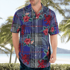 Clan Kinnaird Tartan Scottish Lion Hawaiian Shirt HF45 Kinnaird Tartan Tartan Hawaii Shirt   