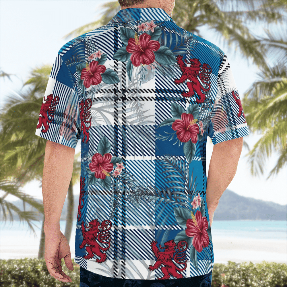 Clan Roberton Tartan Scottish Lion Hawaiian Shirt SK42 Roberton Tartan Tartan Hawaii Shirt   