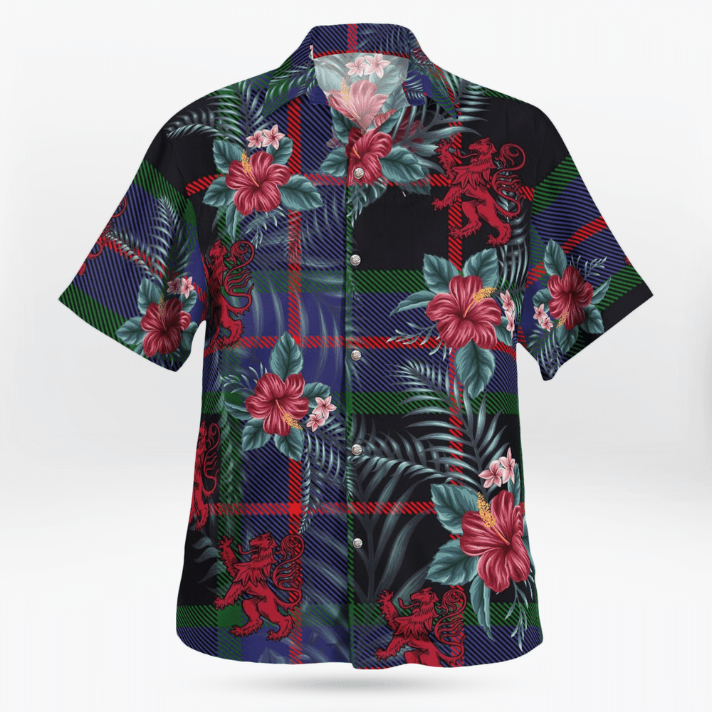 Clan Nairn Tartan Scottish Lion Hawaiian Shirt QI11 Nairn Tartan Tartan Hawaii Shirt   