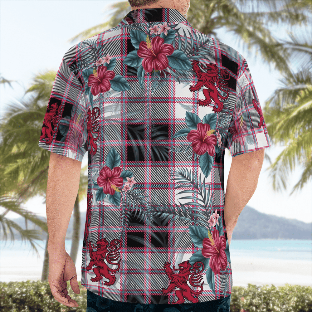 Clan MacPherson Hunting Modern Tartan Scottish Lion Hawaiian Shirt PK15 MacPherson Hunting Modern Tartan Tartan Hawaii Shirt   