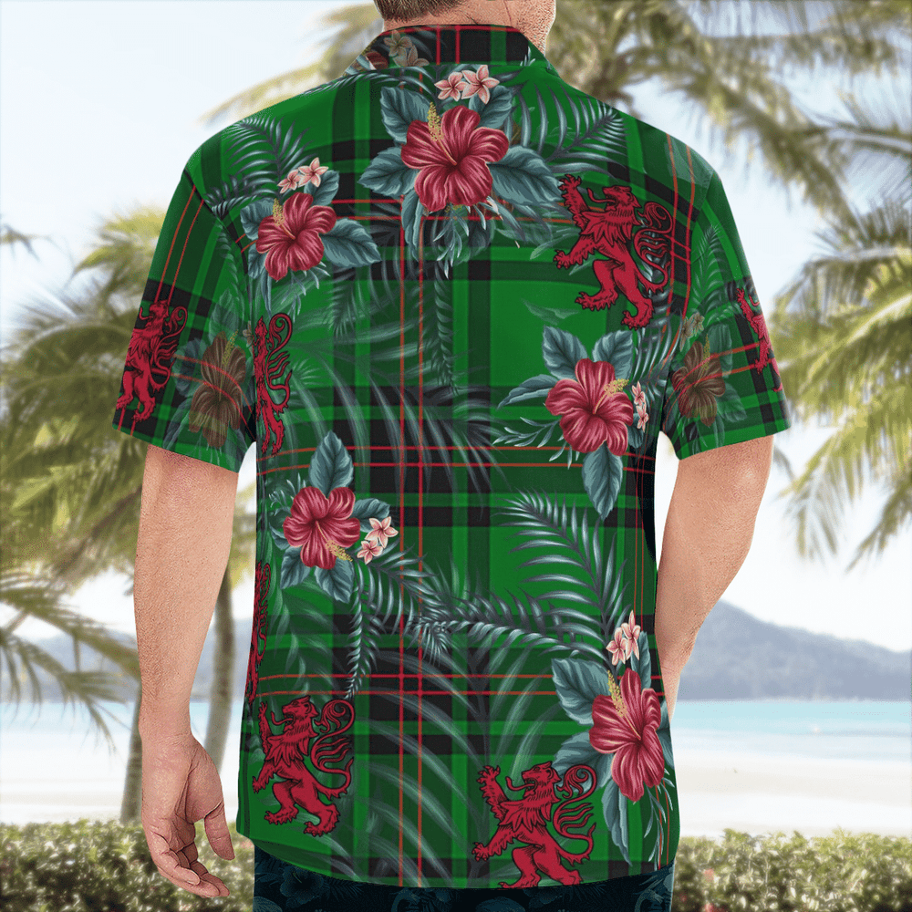 Clan Kinloch Tartan Scottish Lion Hawaiian Shirt LL78 Kinloch Tartan Tartan Hawaii Shirt   
