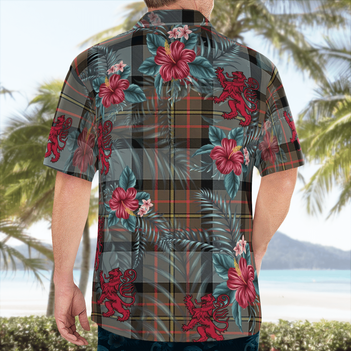 Clan MacLaren Weathered Tartan Scottish Lion Hawaiian Shirt WZ11 MacLaren Weathered Tartan Tartan Hawaii Shirt   