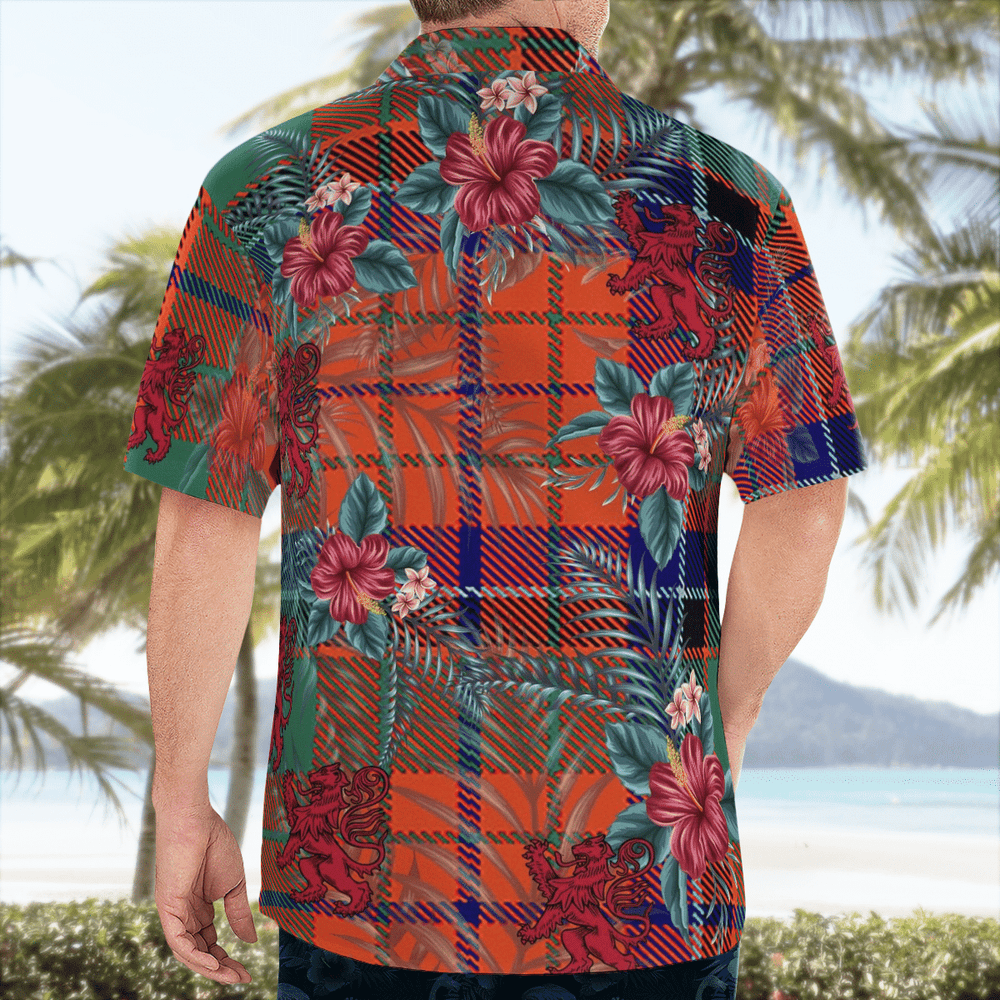 Clan Nicolson Ancient Tartan Scottish Lion Hawaiian Shirt BU98 Nicolson Ancient Tartan Tartan Hawaii Shirt   