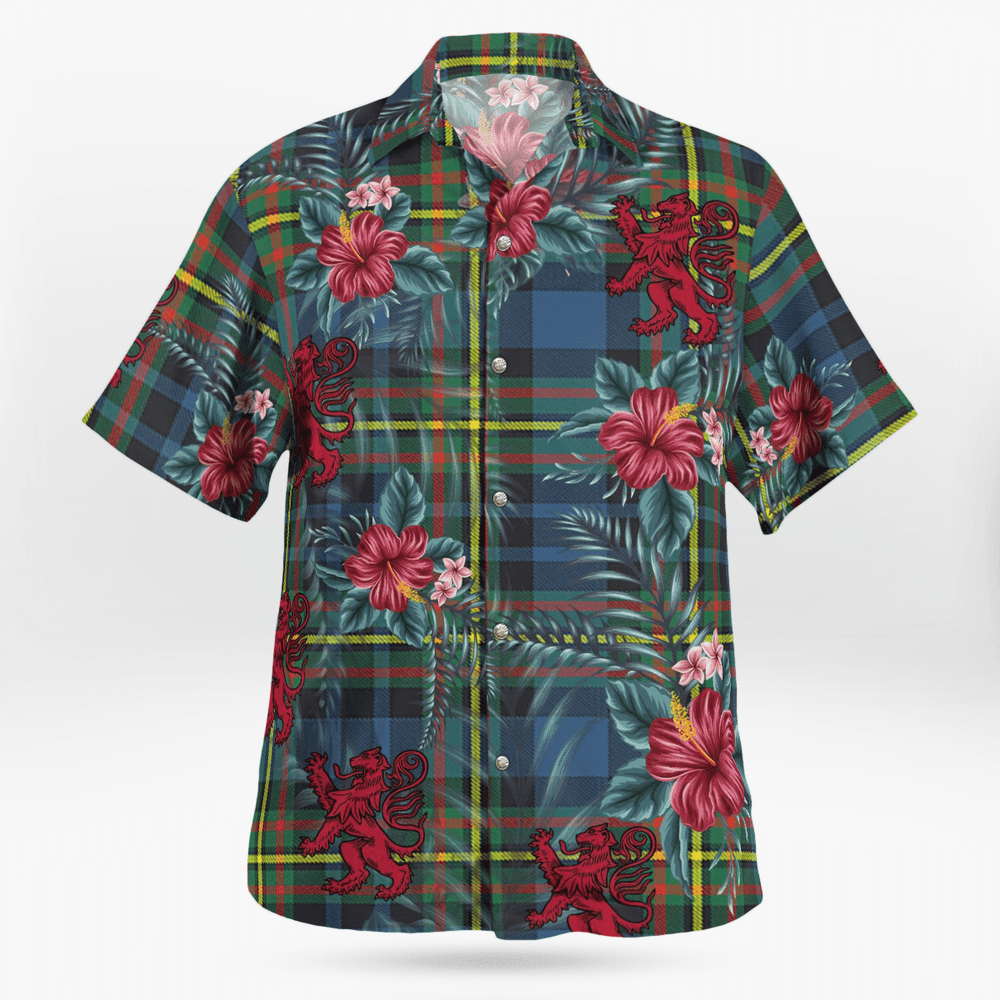 Clan MacLellan Ancient Tartan Scottish Lion Hawaiian Shirt TW42 MacLellan Ancient Tartan Tartan Hawaii Shirt   