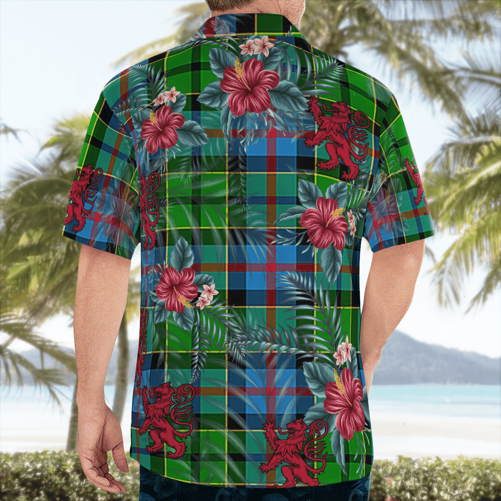 Clan Forsyth Tartan Scottish Lion Hawaiian Shirt MR69 Forsyth Tartan Tartan Hawaii Shirt   