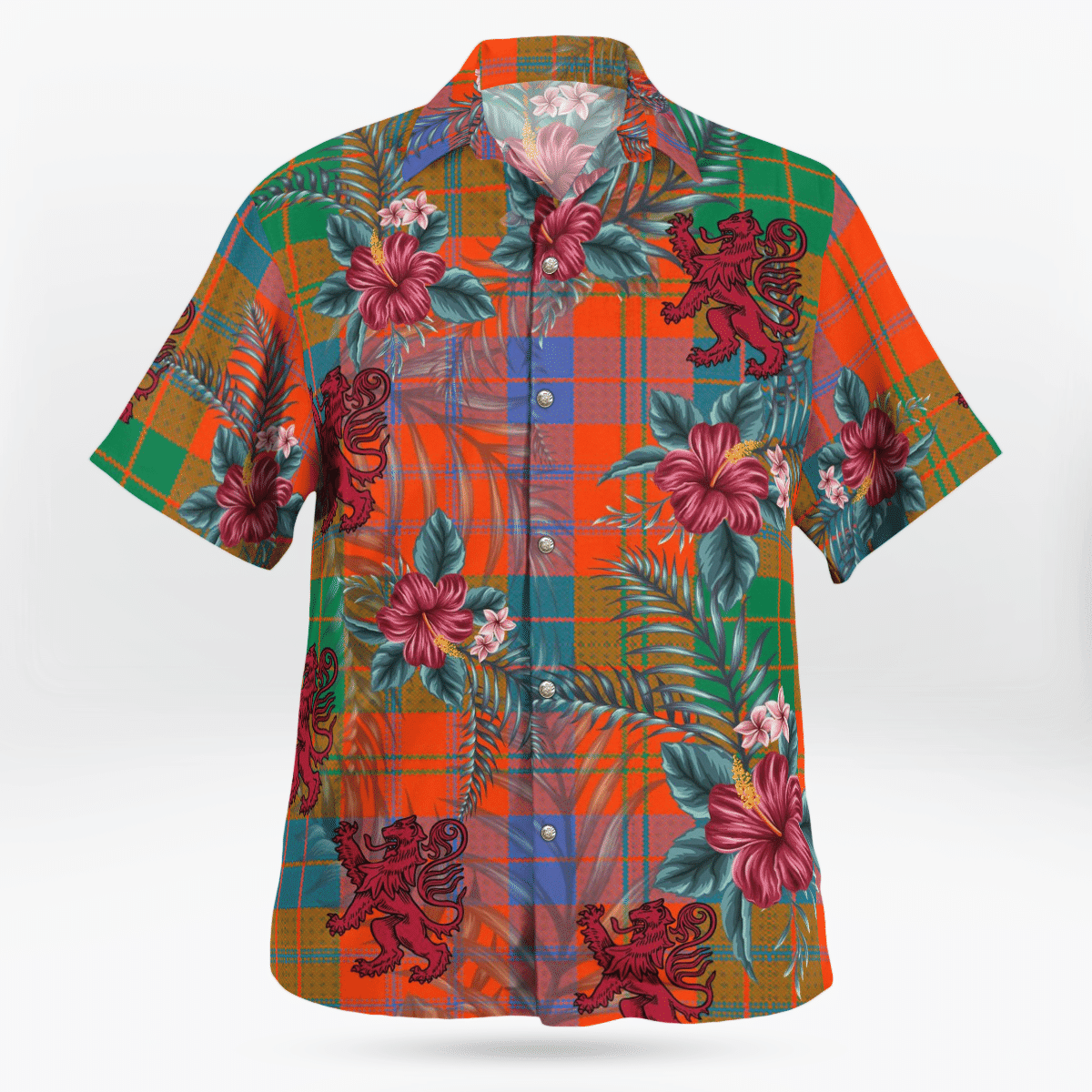 Clan Ross Ancient Tartan Scottish Lion Hawaiian Shirt DL28 Ross Ancient Tartan Tartan Hawaii Shirt   