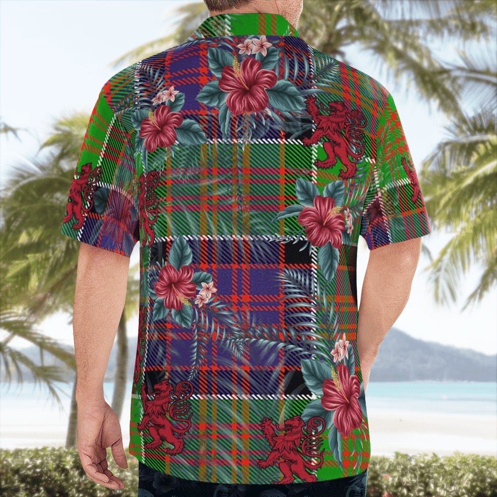 Clan MacDonald of Clanranald Tartan Scottish Lion Hawaiian Shirt QJ76 MacDonald of Clanranald Tartan Tartan Hawaii Shirt   