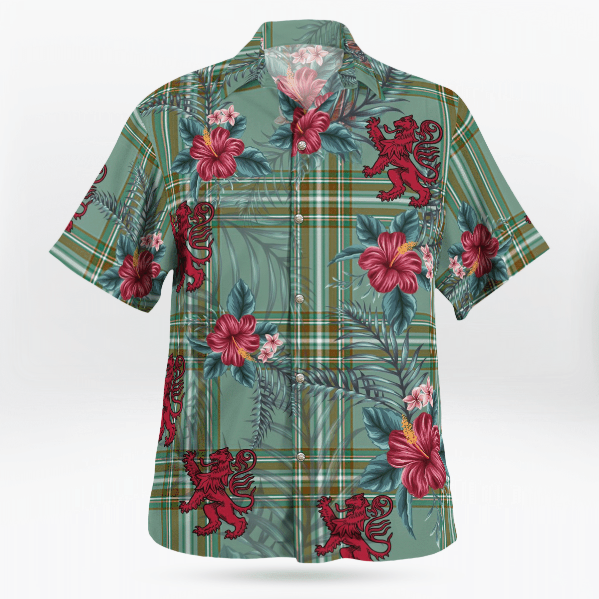 Clan Kelly Dress Tartan Scottish Lion Hawaiian Shirt GO75 Kelly Dress Tartan Tartan Hawaii Shirt   