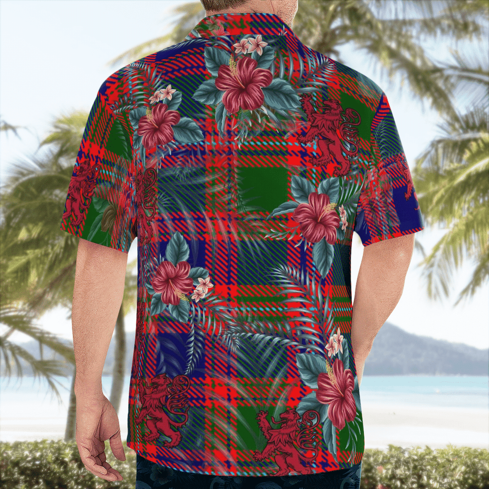 Clan MacIntyre Modern Tartan Scottish Lion Hawaiian Shirt BG54 MacIntyre Modern Tartan Tartan Hawaii Shirt   