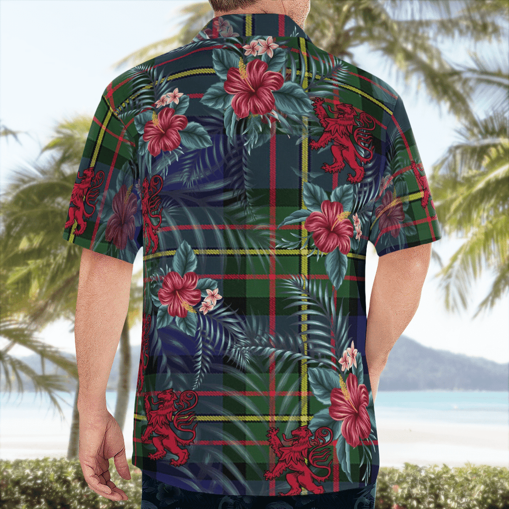 Clan MacLaren Modern Tartan Scottish Lion Hawaiian Shirt DA21 MacLaren Modern Tartan Tartan Hawaii Shirt   