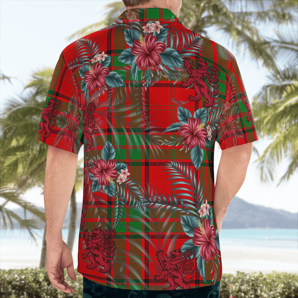 Clan Maxwell Tartan Scottish Lion Hawaiian Shirt WD80 Maxwell Tartan Tartan Hawaii Shirt   