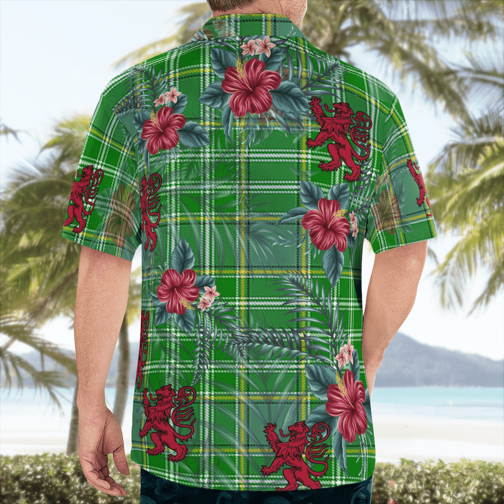 Clan Currie Tartan Scottish Lion Hawaiian Shirt NW73 Currie Tartan Tartan Hawaii Shirt   