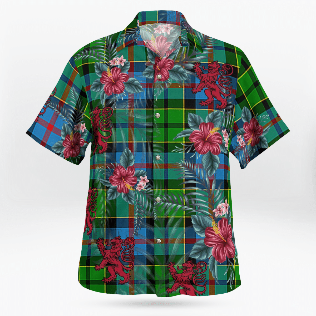 Clan Forsyth Tartan Scottish Lion Hawaiian Shirt MR69 Forsyth Tartan Tartan Hawaii Shirt   
