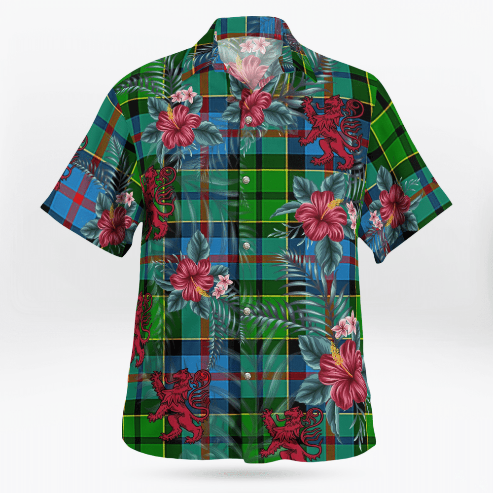 Clan Forsyth Tartan Scottish Lion Hawaiian Shirt MR69 Forsyth Tartan Tartan Hawaii Shirt   