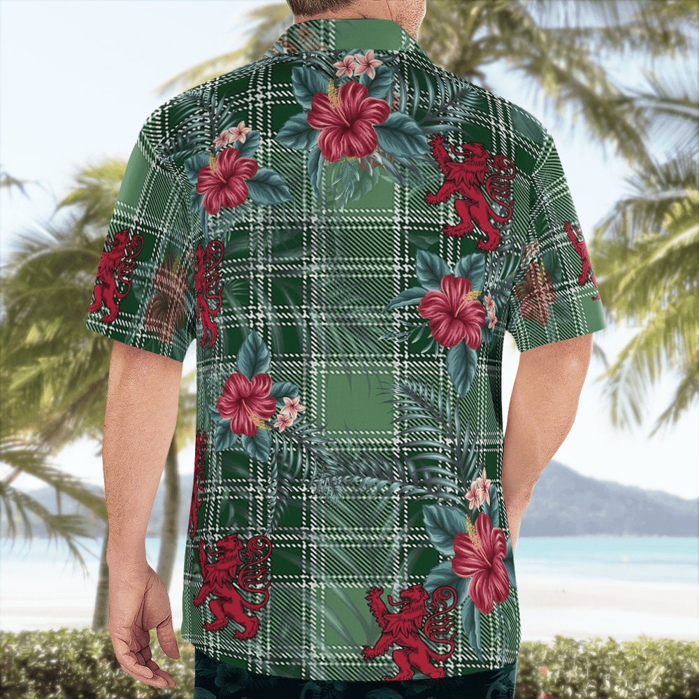 Clan MacDonald Lord of the Isles Hunting Tartan Scottish Lion Hawaiian Shirt AE70 MacDonald Lord of the Isles Hunting Tartan Tartan Hawaii Shirt   