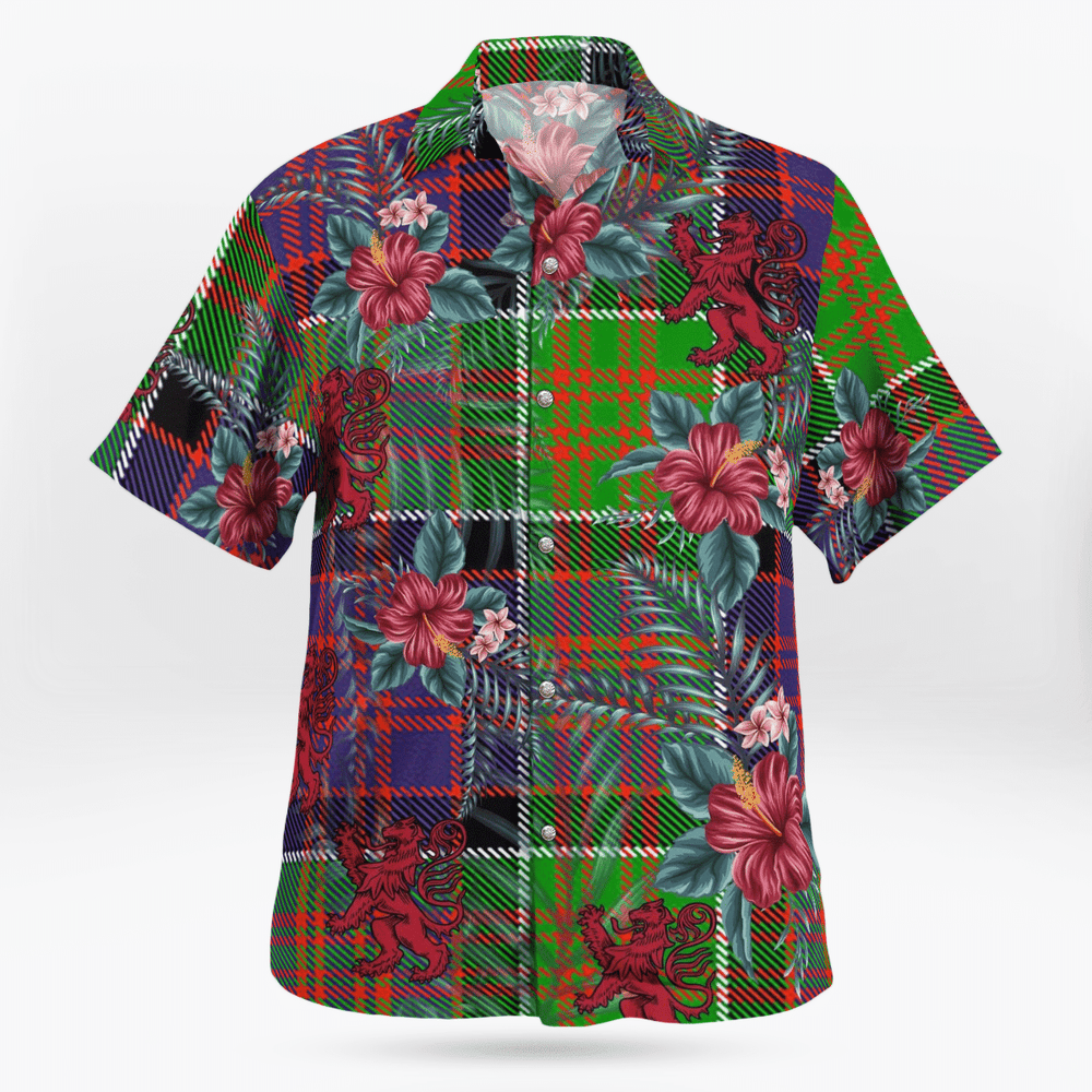 Clan MacDonald of Clanranald Tartan Scottish Lion Hawaiian Shirt QJ76 MacDonald of Clanranald Tartan Tartan Hawaii Shirt   