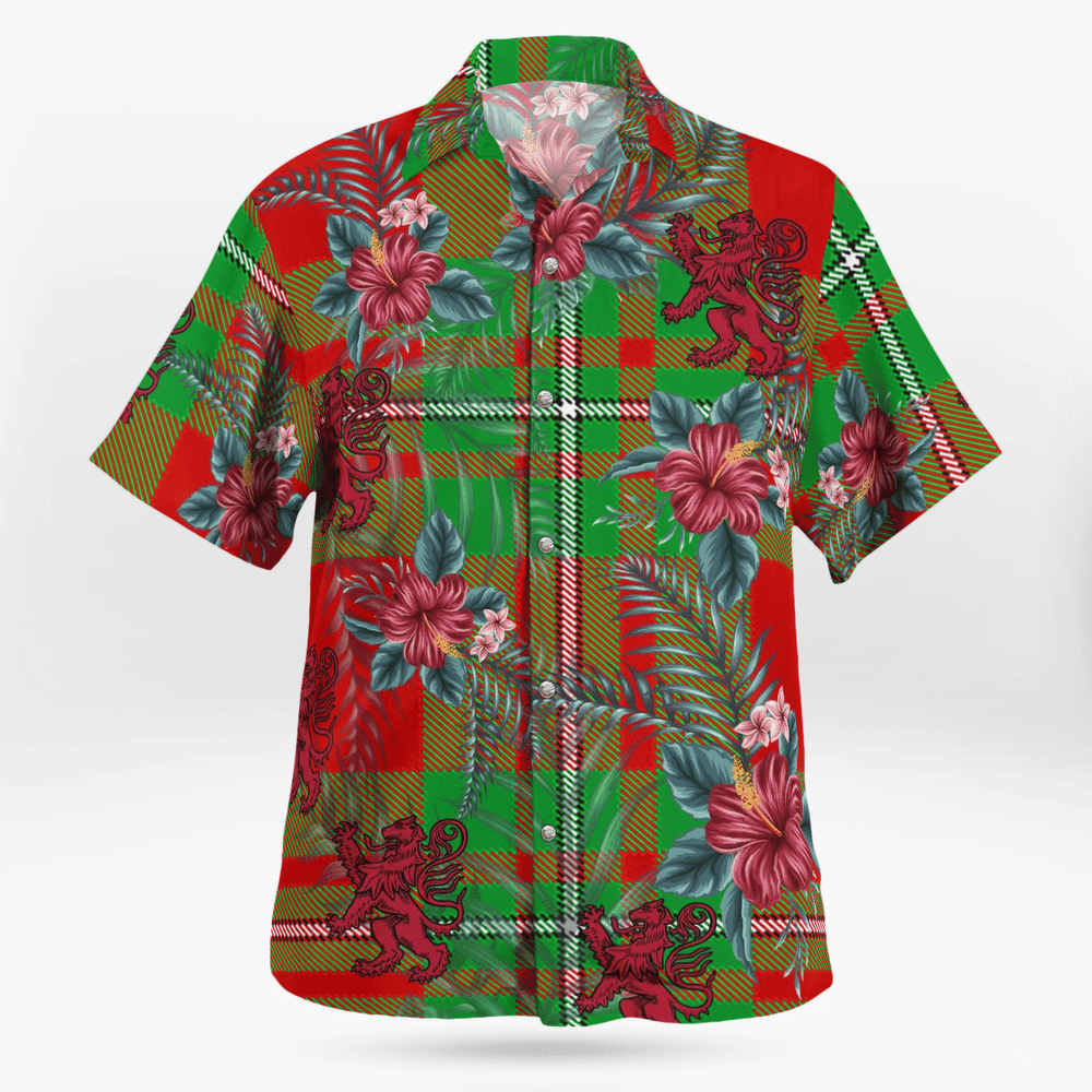Clan MacGregor Modern Tartan Scottish Lion Hawaiian Shirt YI78 MacGregor Modern Tartan Tartan Hawaii Shirt   