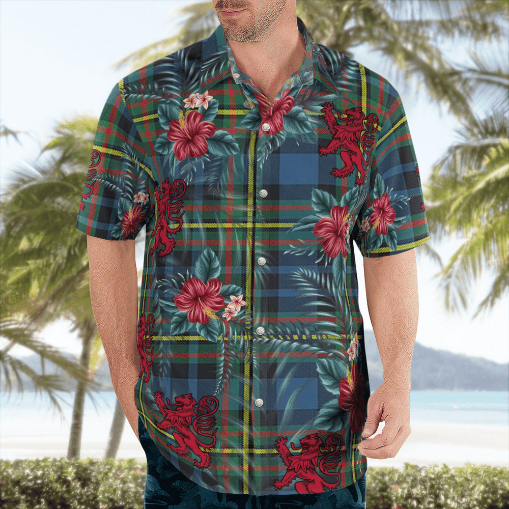 Clan MacLellan Ancient Tartan Scottish Lion Hawaiian Shirt TW42 MacLellan Ancient Tartan Tartan Hawaii Shirt   