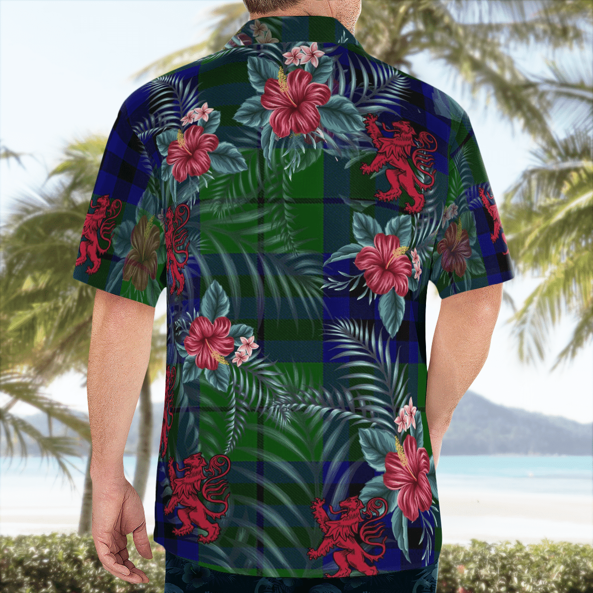 Clan Keith Modern Tartan Scottish Lion Hawaiian Shirt WI85 Keith Modern Tartan Tartan Hawaii Shirt   