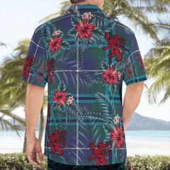 Clan Douglas Modern Tartan Scottish Lion Hawaiian Shirt XP84 Douglas Modern Tartan Tartan Hawaii Shirt   