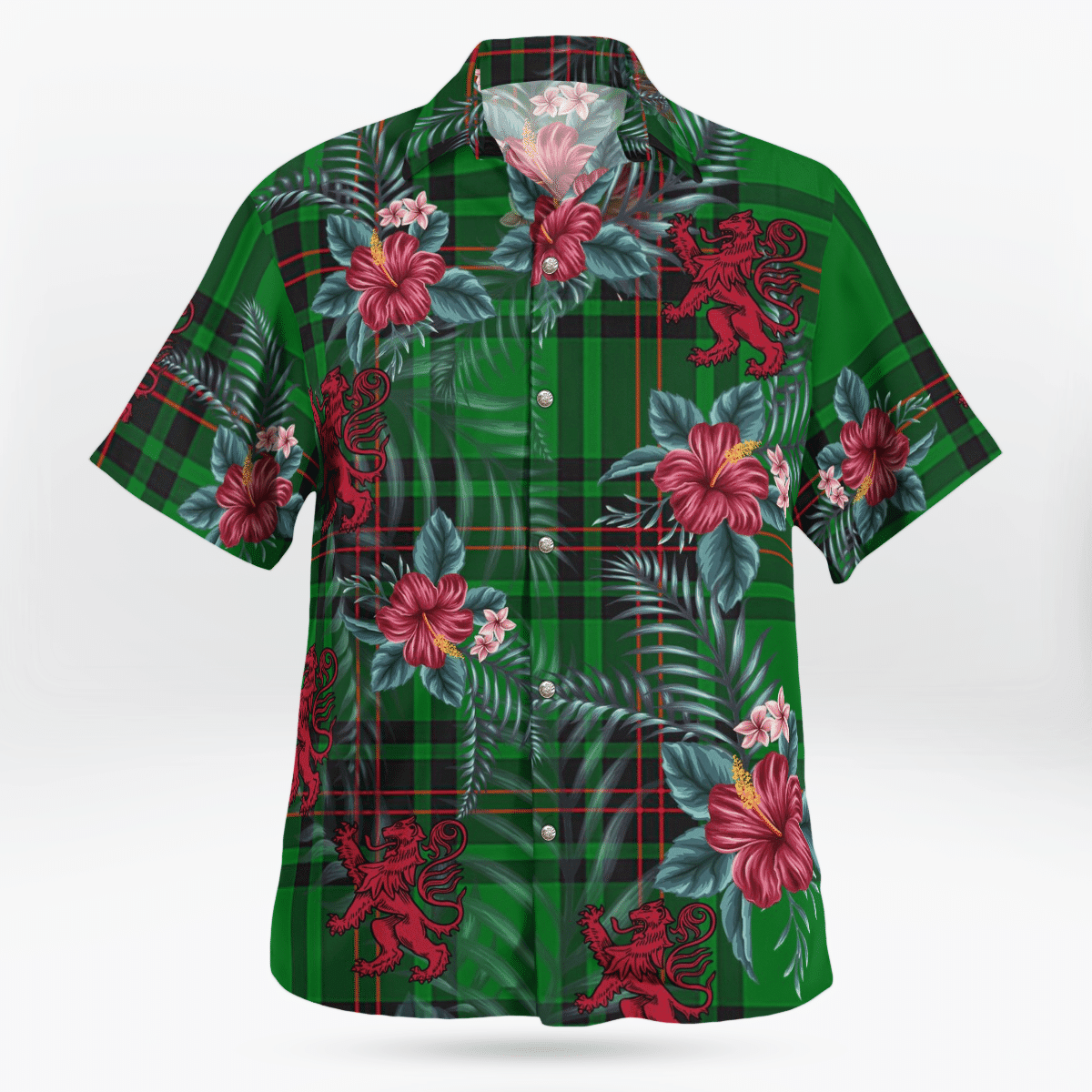 Clan Kinloch Tartan Scottish Lion Hawaiian Shirt LL78 Kinloch Tartan Tartan Hawaii Shirt   