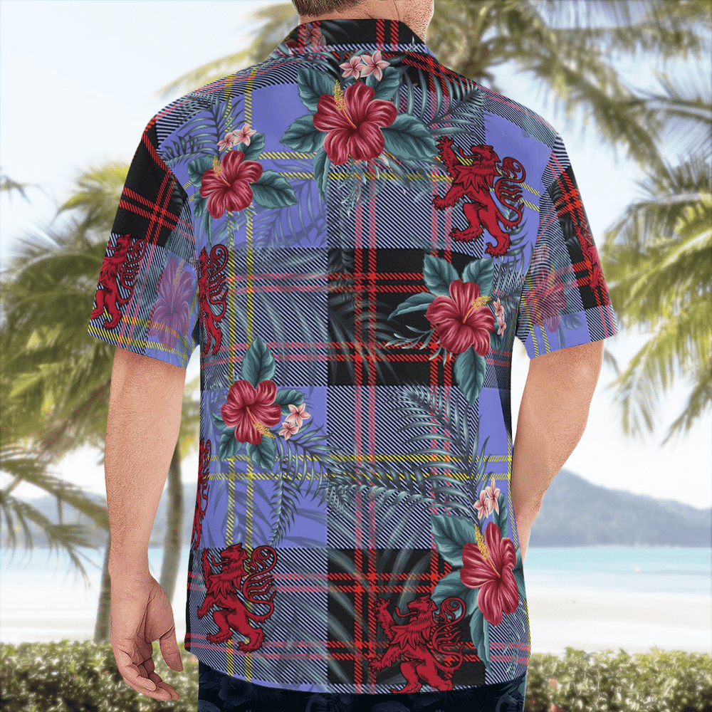 Clan Clan Rutherford Tartan Scottish Lion Hawaiian Shirt VZ66 Rutherford Tartan Tartan Hawaii Shirt   