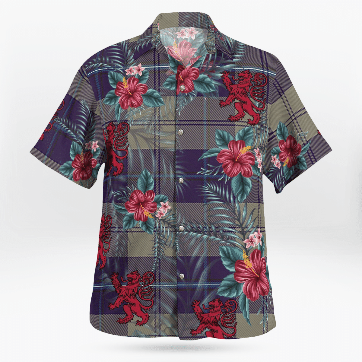 Clan Cunningham Dress Blue Dancers Tartan Scottish Lion Hawaiian Shirt CJ83 Cunningham Dress Blue Dancers Tartan Tartan Hawaii Shirt   