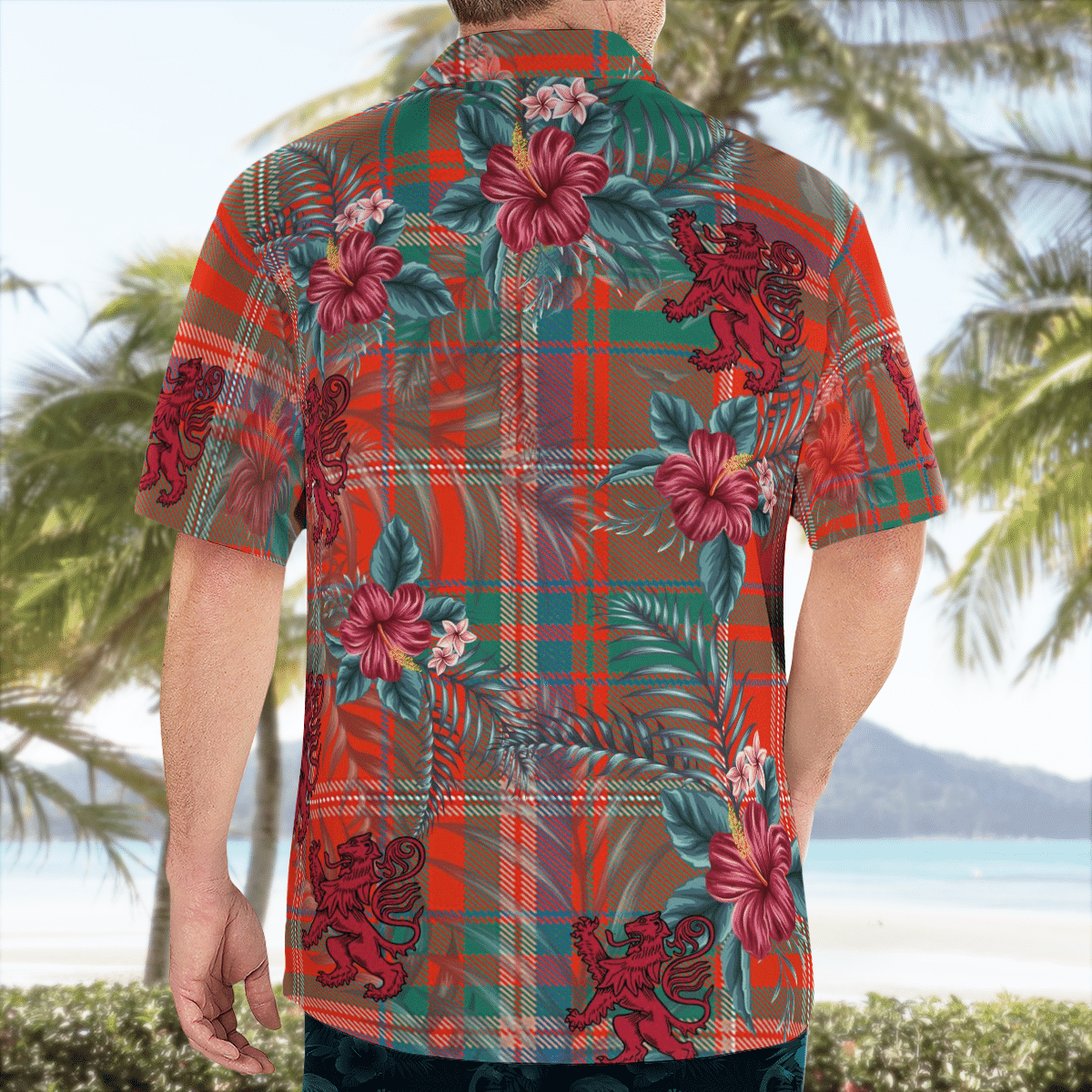 Clan MacDougall Ancient Tartan Scottish Lion Hawaiian Shirt DQ67 MacDougall Ancient Tartan Tartan Hawaii Shirt   