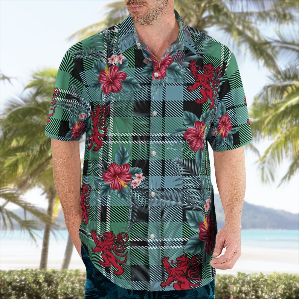 Clan Melville Tartan Scottish Lion Hawaiian Shirt MH38 Melville Tartan Tartan Hawaii Shirt   
