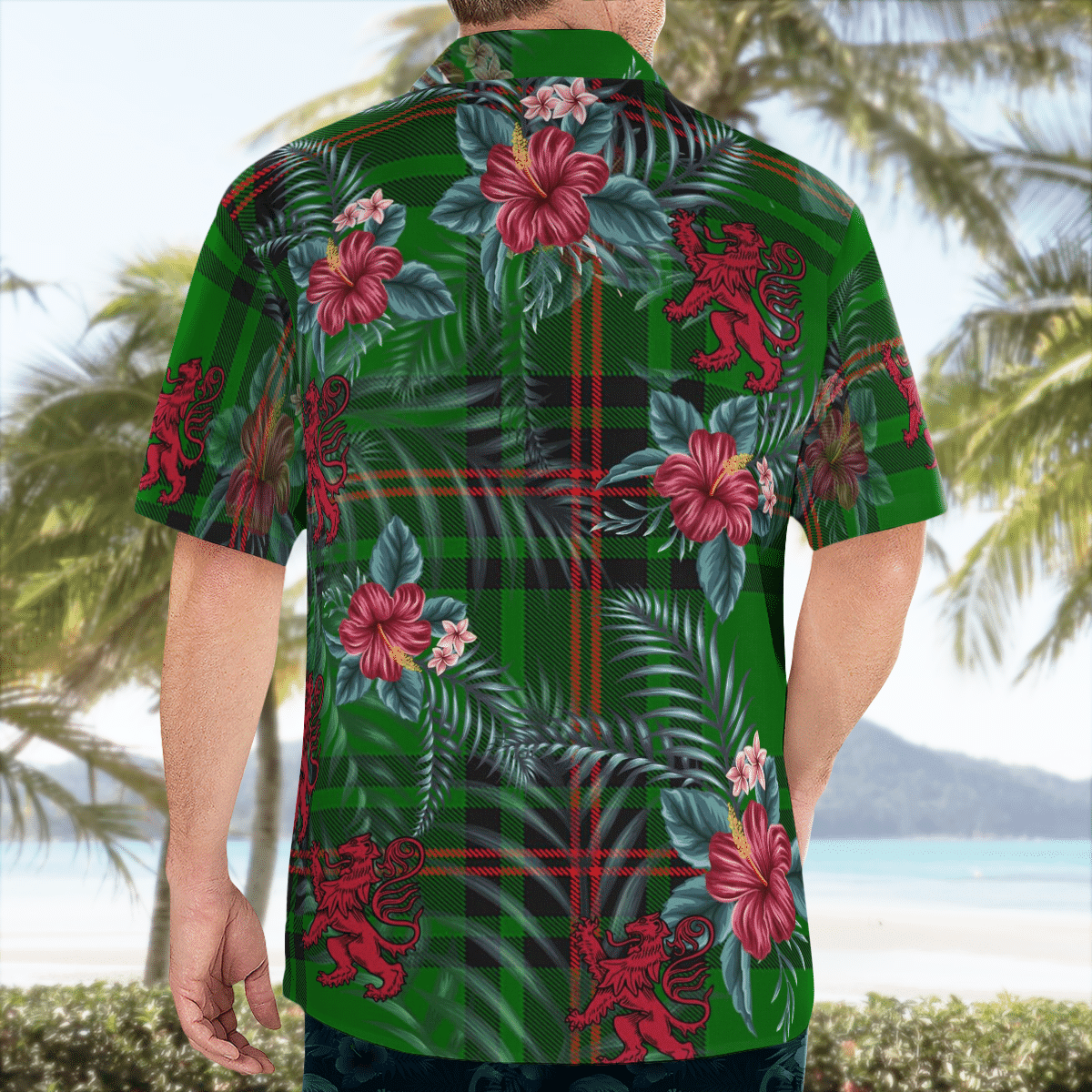 Clan Fife District Tartan Scottish Lion Hawaiian Shirt WJ77 Fife District Tartan Tartan Hawaii Shirt   