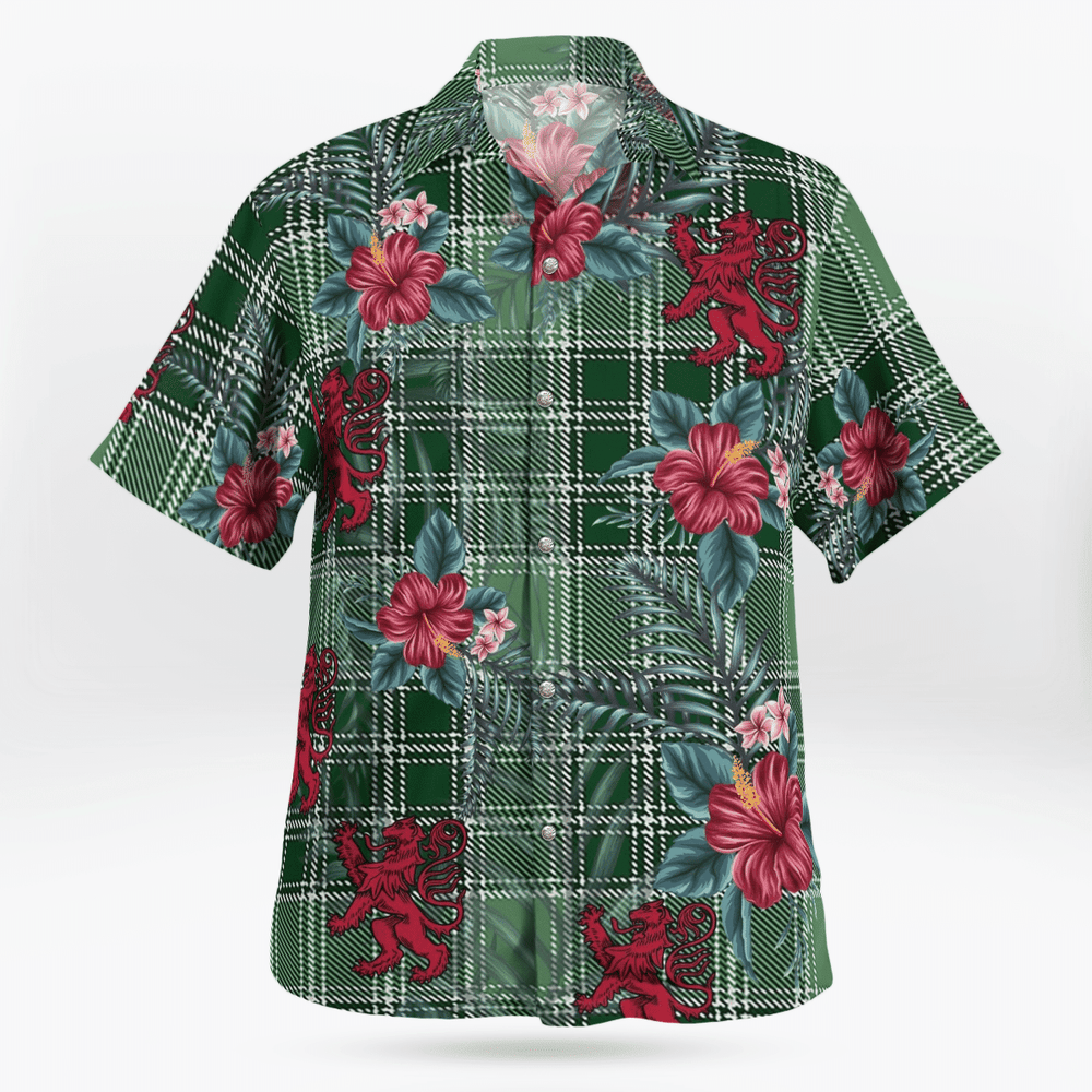 Clan MacDonald Lord of the Isles Hunting Tartan Scottish Lion Hawaiian Shirt AE70 MacDonald Lord of the Isles Hunting Tartan Tartan Hawaii Shirt   