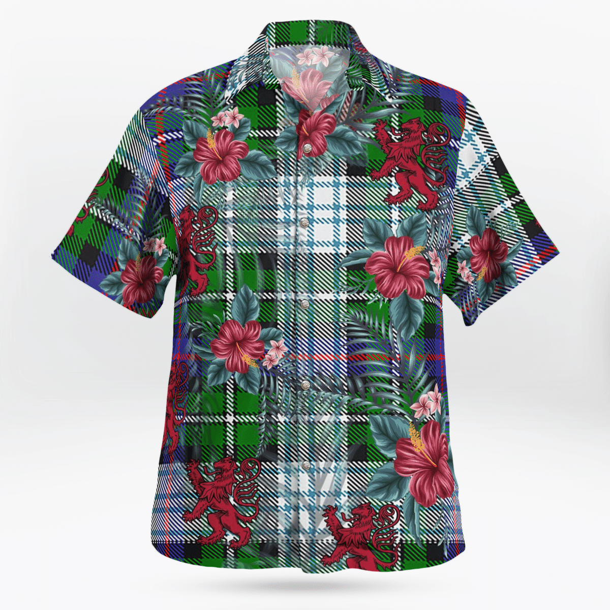 Clan MacKenzie Dress Modern Tartan Scottish Lion Hawaiian Shirt IS34 MacKenzie Dress Modern Tartan Tartan Hawaii Shirt   