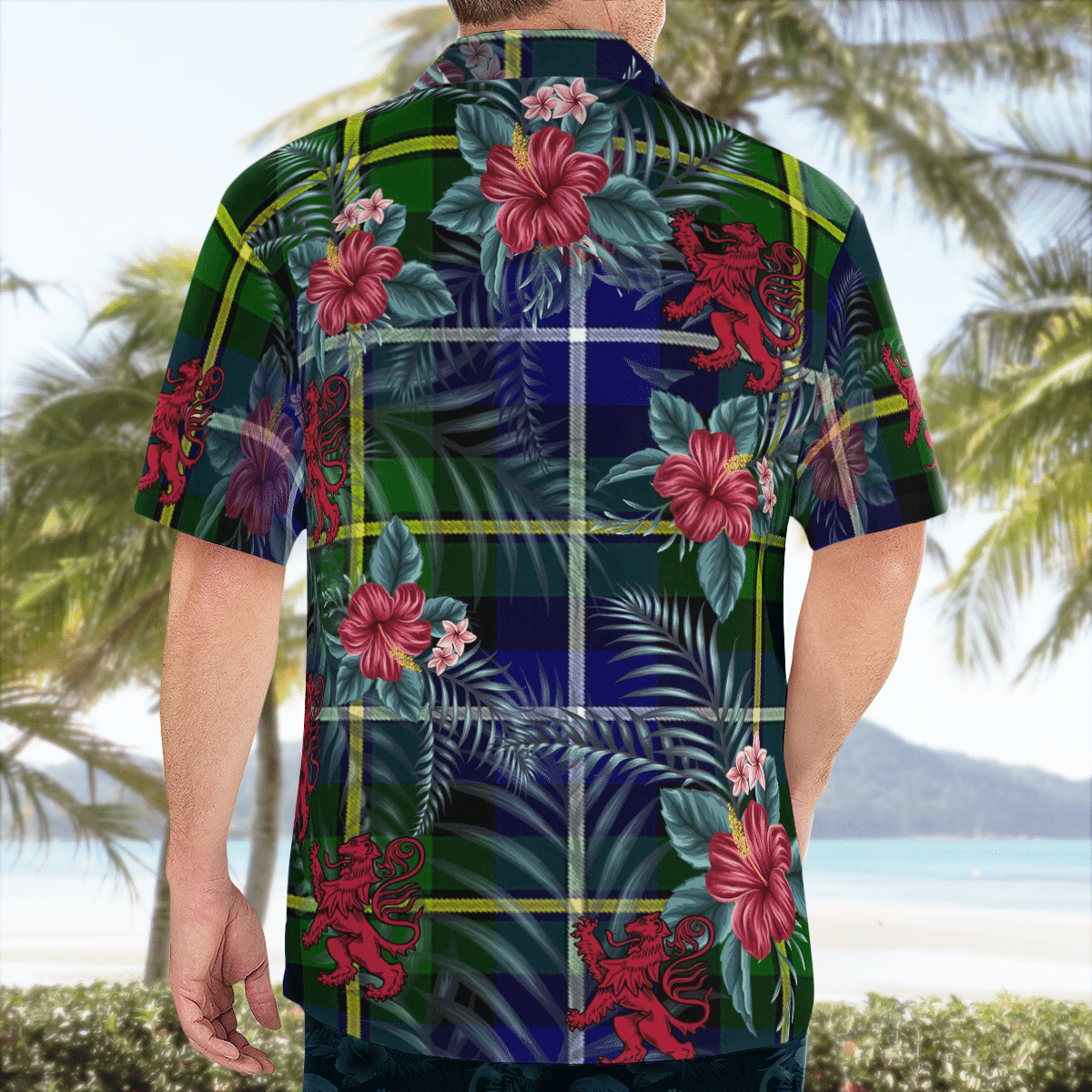 Clan MacNeil of Barra Modern Tartan Scottish Lion Hawaiian Shirt FE58 MacNeil of Barra Modern Tartan Tartan Hawaii Shirt   