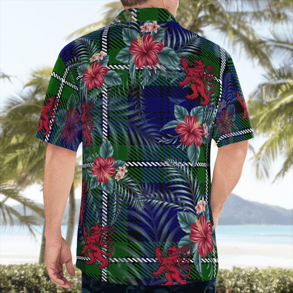 Clan Forbes Modern Tartan Scottish Lion Hawaiian Shirt KV75 Forbes Modern Tartan Tartan Hawaii Shirt   