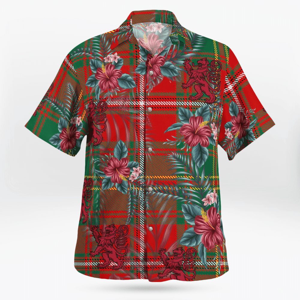 Clan Hay Ancient Tartan Scottish Lion Hawaiian Shirt ZR67 Hay Ancient Tartan Tartan Hawaii Shirt   