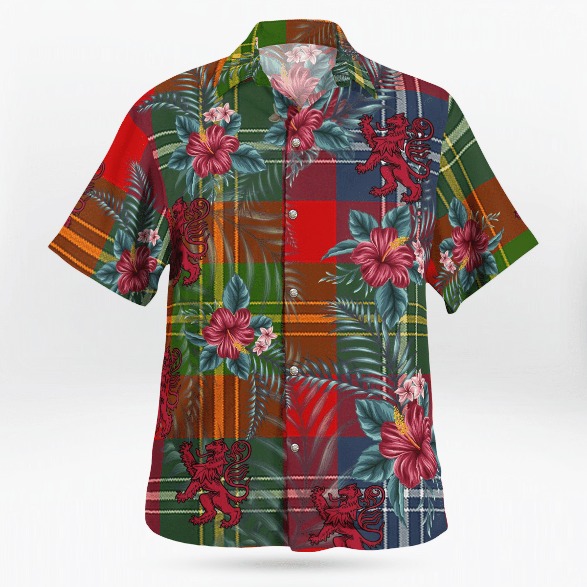 Clan Forrester Tartan Scottish Lion Hawaiian Shirt MG74 Forrester Tartan Tartan Hawaii Shirt   