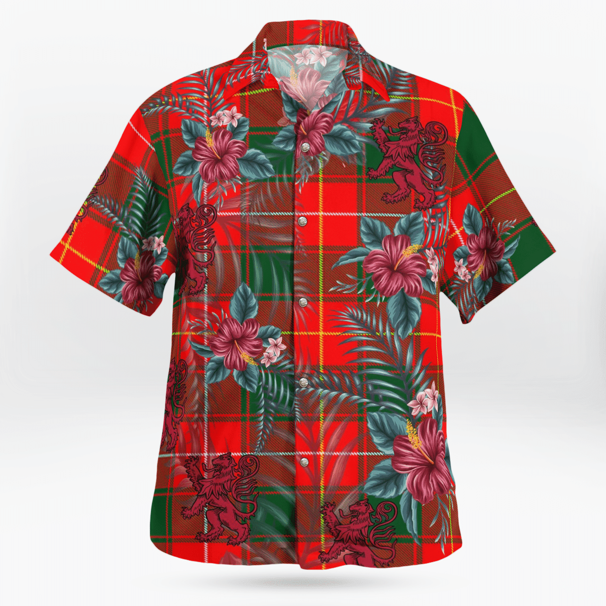 Clan MacPhee Modern Tartan Scottish Lion Hawaiian Shirt FV53 MacPhee Modern Tartan Tartan Hawaii Shirt   