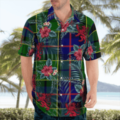 Clan Forsyth Modern Tartan Scottish Lion Hawaiian Shirt RF62 Forsyth Modern Tartan Tartan Hawaii Shirt   