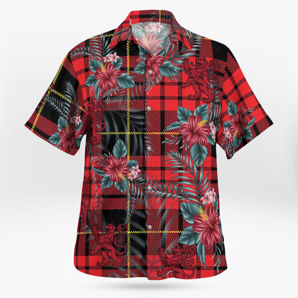 Clan Clan MacQueen Modern Tartan Scottish Lion Hawaiian Shirt NQ78 MacQueen Modern Tartan Tartan Hawaii Shirt   