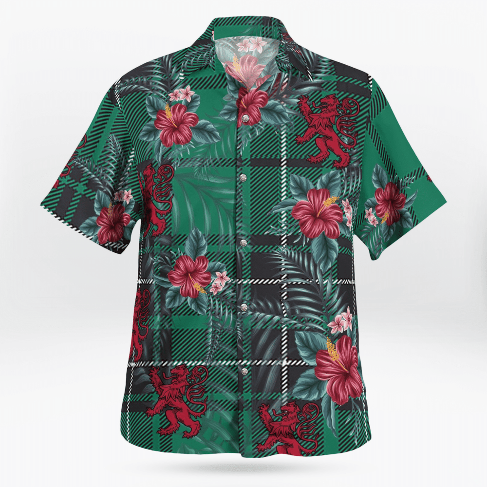 Clan MacLean Hunting Ancient Tartan Scottish Lion Hawaiian Shirt AQ52 MacLean Hunting Ancient Tartan Tartan Hawaii Shirt   